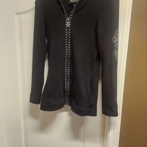 Christine Alexander Black Hoodie with Silver Accents